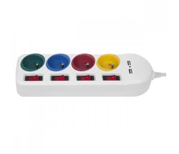Maclean 4 gniazda + 2xUSB przedłużacz MCE229W Biała - 1376945 - zdjęcie 3